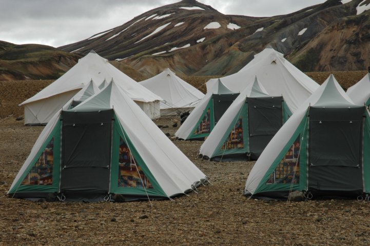 Kamperen bij de hut van Landmannalaugar