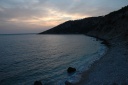 Zonsondergang op het strand nabij Pidnei